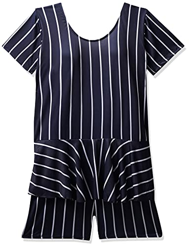 Image of I-SWIM LADIES COSTUME IS-103 NAVY /WHITE LINES SIZE 2XL WITH GOGGLES SILICON JOINTLESS WITH BOX BLUE