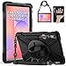 Gerutek Case for Samsung Galaxy Tab S10 Lite/S10 FE/S9 FE 10.9 Inch/Tab S9/S8/S7 11 Inch Tablet Case Shockproof, Heavy Duty Rugged with Pen Holder 360° Stand/Hand&Shoulder Strap Protective Case, Black