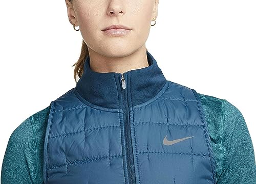 Nike Therma Colete feminino de corrida sintético, Azul valeriana, M