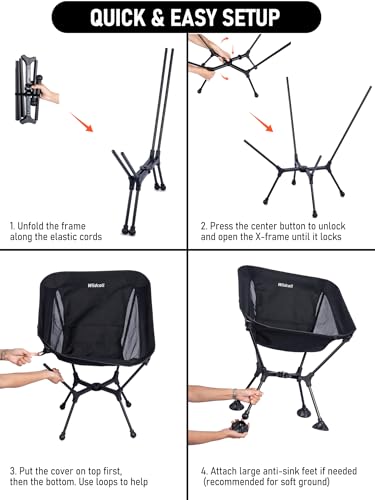 Silla de Camping Plegable Ligera WildCall con Montura de Montaje Rápido miniatura 6