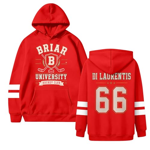 BCGQVZES Off In Campus Merch Sweatshirt,Unisex Briar University Merch Hockey Hoodies,Hockey Romance Campus Apparel Fan Hoodie,Large,05-Red