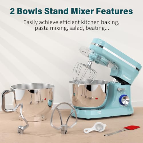 Stand Mixer, 4.5L+5L Bowls 8-speed 1000W Tilt-Head Food Mixer, Kitchen Electric Mixer with Dough Hook, Whisk, Beater, Splash Guard (Black) - Image 3