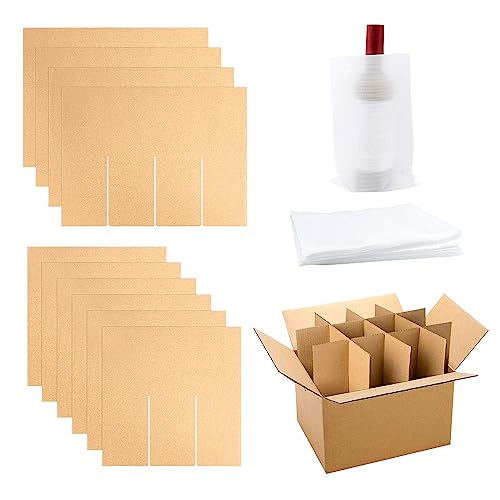 RTUDOPUYT 2 Set Glass Dividers for Moving Boxes, Dish Packing Boxes for Moving, Kitchen Dish Packing Kit With 24 Pcs Foam Pouches Fits In 16 x 12 x 12 Inch Box For Packing Shipping(Box Not Included)