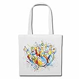 Reifen-Markt Tasche Umhängetasche BOWLING KEGELN VINTAGE KEGELN BOWLINGSKUGEL BÖSER Smile KEGELABEND BOWLINGSABEND BOWLINGSTURNIER Einkaufstasche Schulbeutel Turnbeutel in Weiß