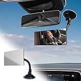 WINUERK Rear View Mirror, Interior Rear View Mirror Extender, Convex Rear View Mirror with Suction Cup, Anti Glare 360 Degrees Adjustable Wide Angle HD Auto Inside Rearview Mirror Universal for Cars