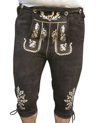 Royal Trachten Lederhose Wildbock Lederhosen Bayerische Lederhose Oktoberfest Lederhose Herren Trachten Kniebund Lederhose mit Träger Größe 46-66 (as3, Numeric, Numeric_50, Regular, Long, 50) Cover
