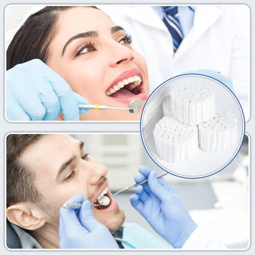 Dreamil Zahnwatterollen 200pcs Dental Watterollen Hochsaugfähig Cotton Rolls Zahnärztliche Gaze Baumwollrollen Wattebausch Nasenstöpsel 100% Baumwolle Verbandwatte Weiß