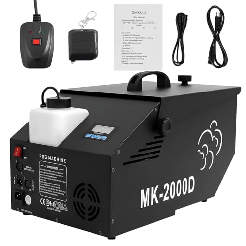 5000CFM Low-Lying Fog Machine, 1200W DMX Ground Dry Ice Machine,