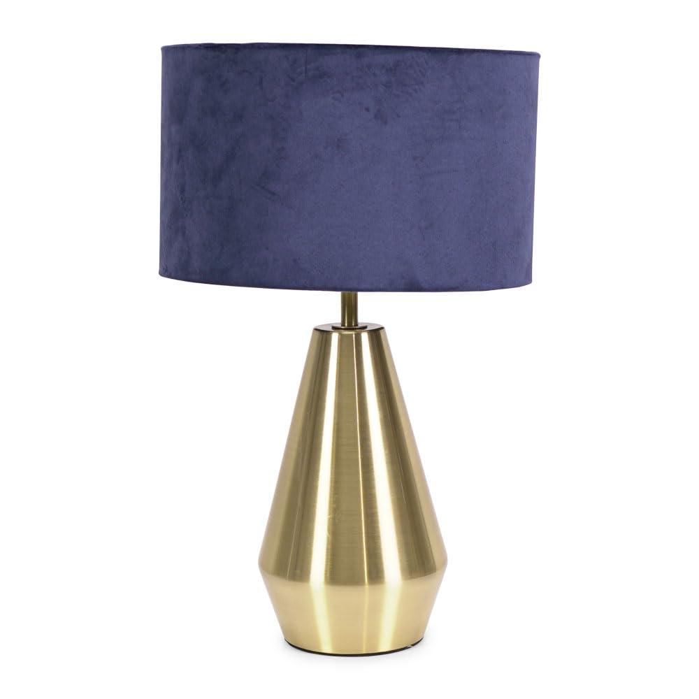 Valuelights Unisex Gold Jax Antique Brass Metal Dimmable Touch Table Lamp With Velvet Drum Shade In