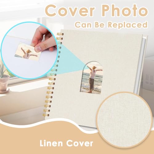 Image of HASTHIP DIY Photo Album Scrapbook, 10 Inch Scrap Books for Memories, Spiral-Bound Hardcover Art & Craft Album for Photos Collection Family Keepsakes, Wedding, Travel and Baby Memory