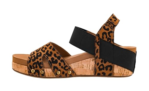 Corkys Footwear Women's Better With Time 2-Inch Wedge - Timeless Wide Toe Strap With Cut Outs, Elastic Gore Strap Around Ankle, And EVA Insoles For All-Day Comfort