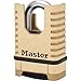 Master Lock M1177EURD Brass Heavy Duty Solid Padlock [Closed Shackle][Combination Lock] -Anti-Rust, Ultra Resistant and Waterproof
