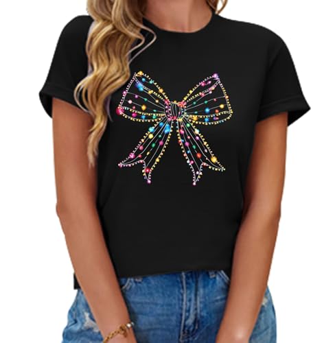 Image of Cat Shirts for Women Butterfly Graphic Tops Dandelion T Shirt Womens Vacation T-Shirt Nature Lover Tee