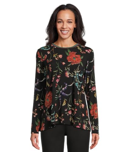 Johnny Was Women's The Janie Favorite Long Sleeve Crew Neck Swing Tee