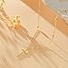 De Amo Sara Cross Necklace for Women, Dainty 14K Gold Plated Cross Pendant Simple Long Necklaces for Women, Christian Faith Necklace Trendy Gold Jewelry Gifts for Easter