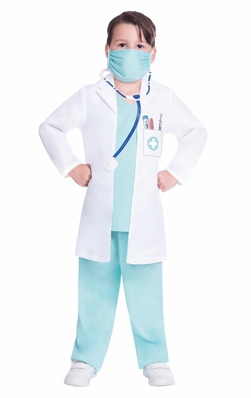 (PKT) (Fix 12/25) (9907238) Child Doctor's Scrubs Costume (6-8yr)