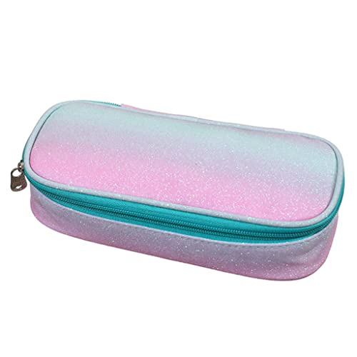 HIONJIN Large Capacity Pencil Case Waterproof Zipper Student Pen Box Make Up Pouch Cosmetic Storage Bag Travel Organizer(D)