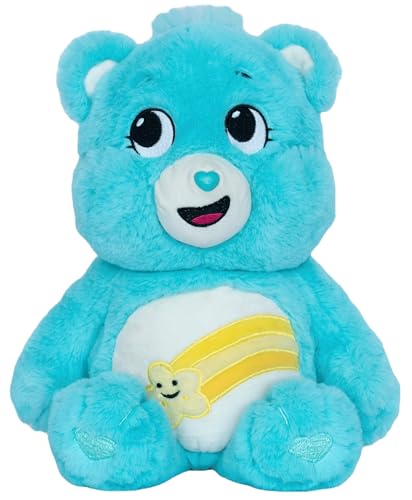 Image of Mirada Care Bears Wish Bear - Cyan Plushie Perfect Stuffed Animal, Birthday Gift, Super Soft and Cuddly - Good for Girls and Boys, Collectors - 35cm