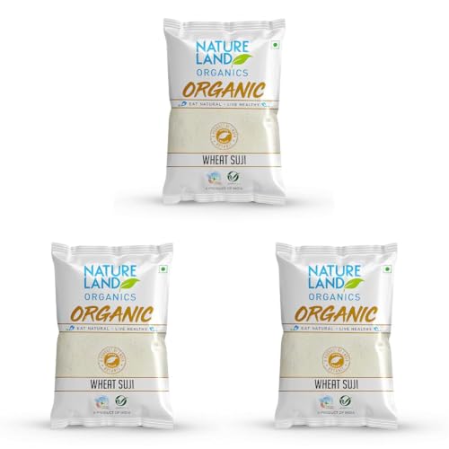 Image of Natureland Organics Wheat Suji /Sooji 500 Gm - Organic Sooji (Pack of 3)