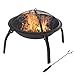 Produktbild Outsunny Feuerschale Feuerkorb Feuerstelle mit Funkenschutz klappbar Garten 55cm Schwarz 70,5x70,5x40cm