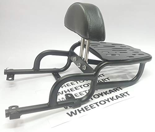 Image of Bike Harley Style Backrest Support Pillion Black Cushion Back Rest Full Black Bar for Bullet Bike Enfield Classic 350 (THUNDERBIRD BACKREST)