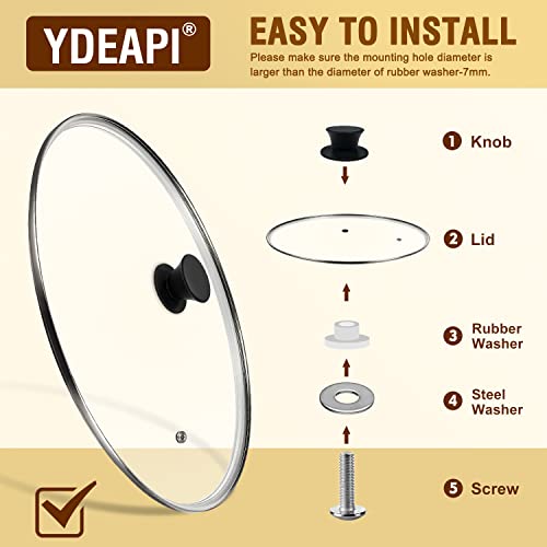 image for Universal Pot Lid Replacement Knobs, Ydeapi Silicone Pan Lid Holding H