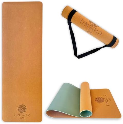 LIFE - Esterilla Yoga Antideslizante Corcho - Esterilla Pilates A...