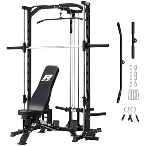 RitFit Smith Machine Power Rack with LAT-Pull Down System