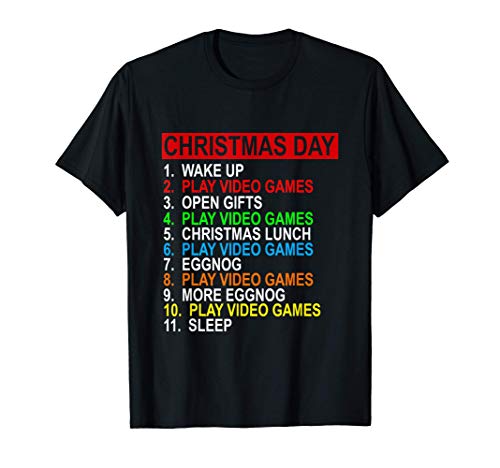 Christmas Day Video Games T-shirt Funny Gamer Tee Gift Camiseta