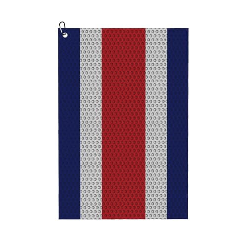 NAZIIQW Costa Rica Flag Golf Towel 24"x16" with Carabiner