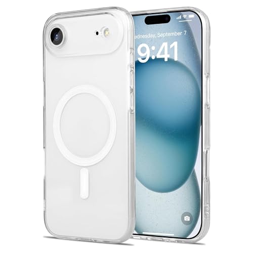 Image of Kratos Transparent Clear Case Cover Compatible with iPhone 17 Air - Anti-Yellowing, Wireless Magnetic Charging Case with Raised Edge Camera & Screen Protection, Shock-Resistant Design