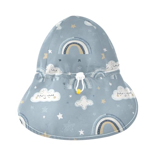 Rainbow Clouds Blue Childish Infant Toddler & Kids Sun Hats Boys Summer Hats Baby Girls' UPF 50 Neck Flap Traveling Swim3