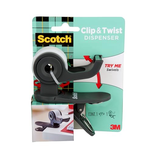 Scotch Desktop Tape Dispenser, Great for Gift Wrapping, 1 Dispenser (C19-CLIP-CCW)