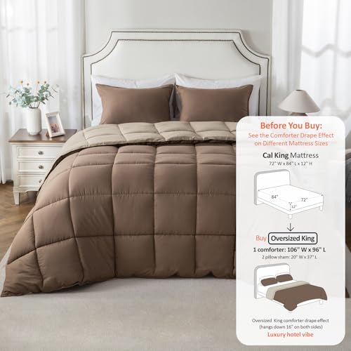 KASENTEX California King Comforter Set – Reversible Dual Color – Goose Down Alternative – Ultra-Soft, Lightweight, Machine Washable, Maintain Fluffiness, All Season Warmth (Cub/Elmwood) by KASENTEX - Image 3