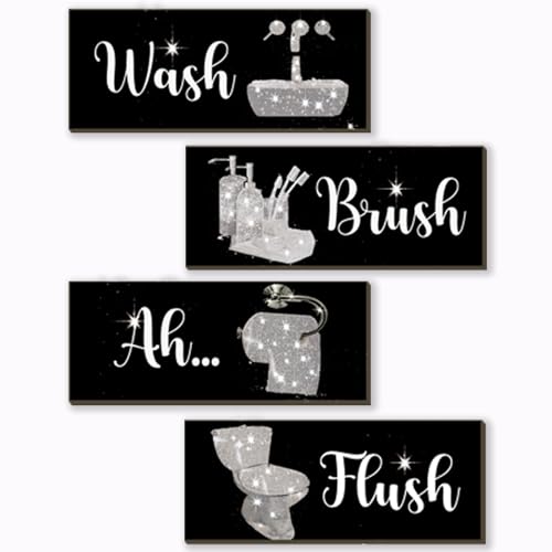 FENCORDAR 4 Pcs Silver Bathroom Decor Funny Silver And...