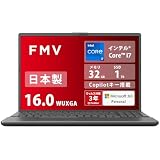 FMV ノートパソコン 日本製 3年保証 Note A WA3-K3 (MS 365 Personal/Copilotキー搭載/顔認証対応/Win 11/16.0型/Core i7/32GB/SSD 1TB/BDXL対応 Blu-ray Discドライブ) AZ_WA3K3_Z944 K1TD0015JP