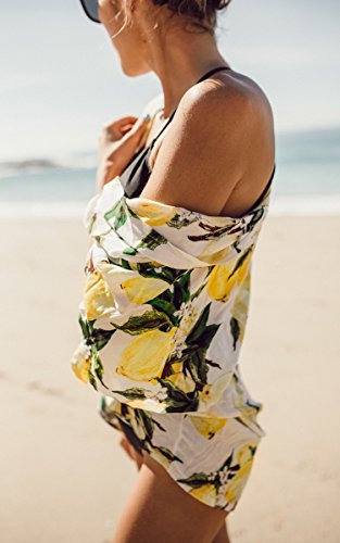 Yonala Women's Beach Cover Up Floral Print Casual Swimsuit Kimono Cardigans - Image 4
