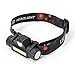 ASR Outdoor 500 Lumen COB Rechargeable Adjustable LED Headlamp with Bike Handle Bar Mount, 1200MaH