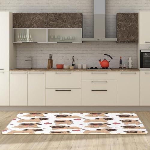 Tapis de cuisine anti-glisse lavable bouledogue mignon - 3