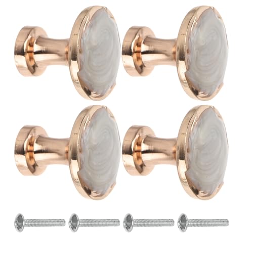 MUCKLILY 4 piezas Tiradores Redondos para Muebles Asas Simples de Cerámica para Armarios Diseño Europeo Decorativo Duraderos y Prácticos para Hogar y Oficina