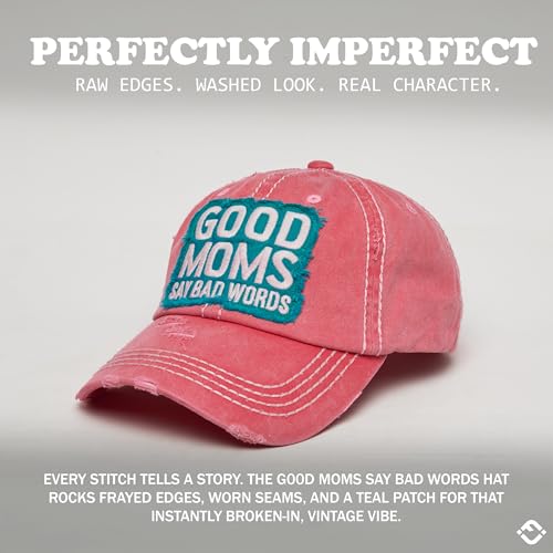 Image of Funky Junque Womens Baseball Cap Distressed Vintage Unconstructed Embroidered Dad Hat