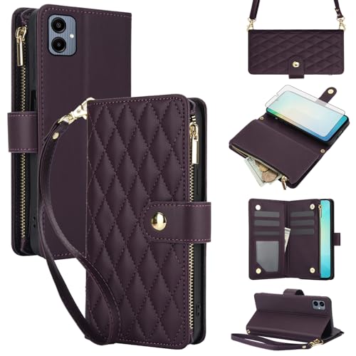 Coque Samsung Galaxy A06 5G fermeture éclair et porte-cartes avec rabat support
