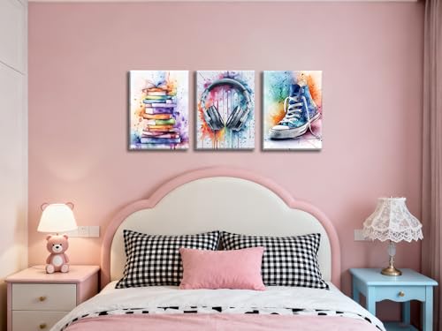 Image of Frimeeme Framed Teen Girls Bedroom Wall Art, Set of 3, 12 x 16 inch