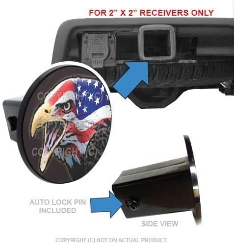 Custom Class 3 Tow Hitch Receiver 2" Insert Plug Truck & SUV - Eagle USA Flag G Style-9856-6689