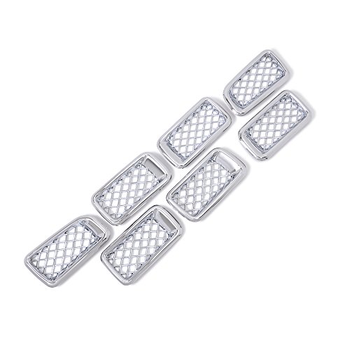 Kadore Chrome Front Grille Grill Insert Cover Frame Trims For Jeep Compass 2011 2012 2013 2014 2015 7Pcs/Set #TOP13