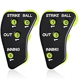 Deekin 2 Pieces 4 Wheel Baseball Umpire Clicker Black Umpire Indicator Gear Practical Baseball Counter Clicker for Innings Scorekeeper Recording Outs Innings Balls Softball Referee (Black Green)