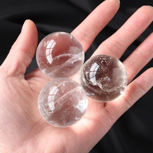 Boule de cristal de quartz blanc naturel de 3-4 cm pour décoration de bureau