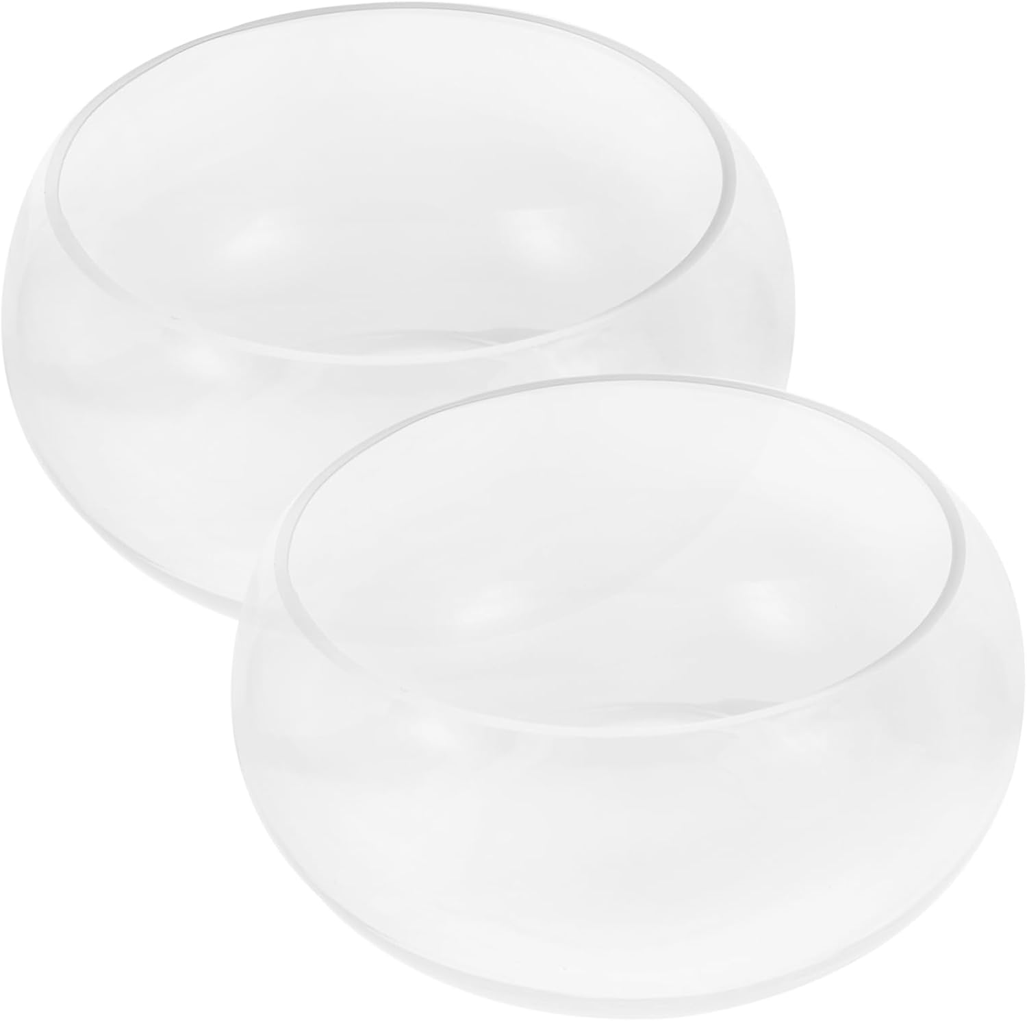 Alipis 2pcs Glass Plant Pot Succulent Green Plant Container Hydroponic Planter Round Fish Bowl Easy-Clean Desktop Terrarium