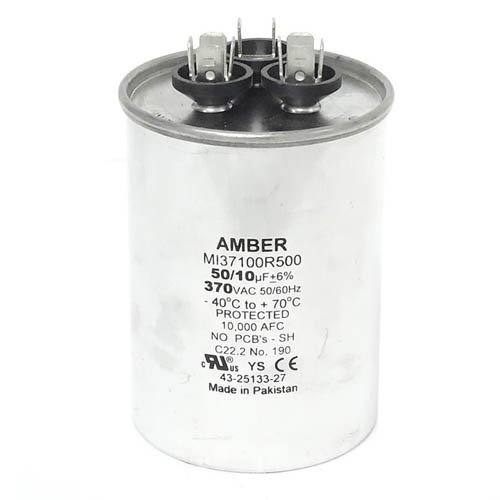 43-23204-37 -Rheem OEM Round Replacement Dual Run Capacitor 50 + 10 UF/MFD 370 Volt