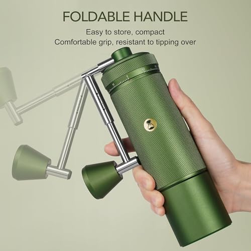 Image of TIMEMORE S3 Manual Coffee Grinder with External Adjustment and Stainless Steel Patented Burr,Hand Coffee Grinder High Presicion Premium Expresso Coffee Grinder Chestnut S3 - Green